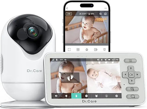 Babyphone avec caméra Écran 5 Pouces HD 1080P
