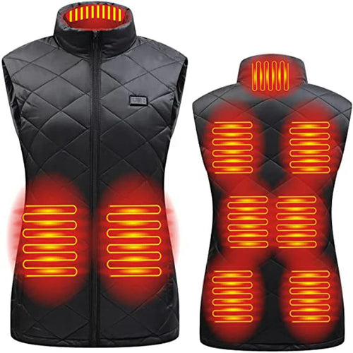 GILET CHAUFFANT POUR FEMME DOUBLE CONTRÔLE AVEC 9 ZONES DE CHAUFFE