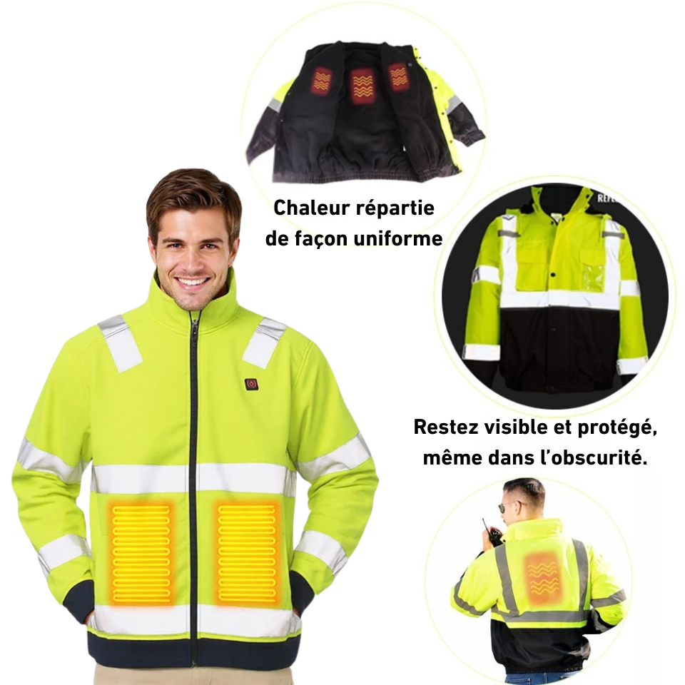Veste Chauffante  Pro Haute Visibilité KeepWarm® - Manteau Sécurité Fluo USB Norme CE