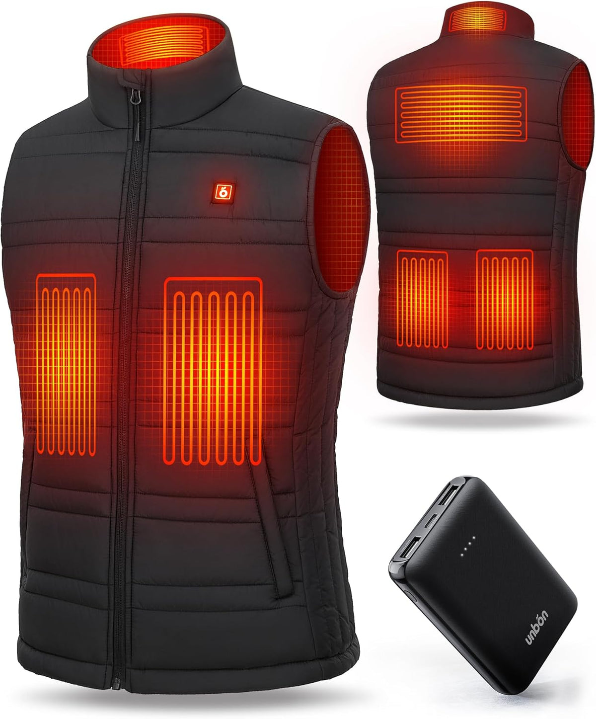 Gilet Chauffant Électrique 11 Zones Grande Taille Avec Capuche - Chaleur Longue Durée Randonnée Ski