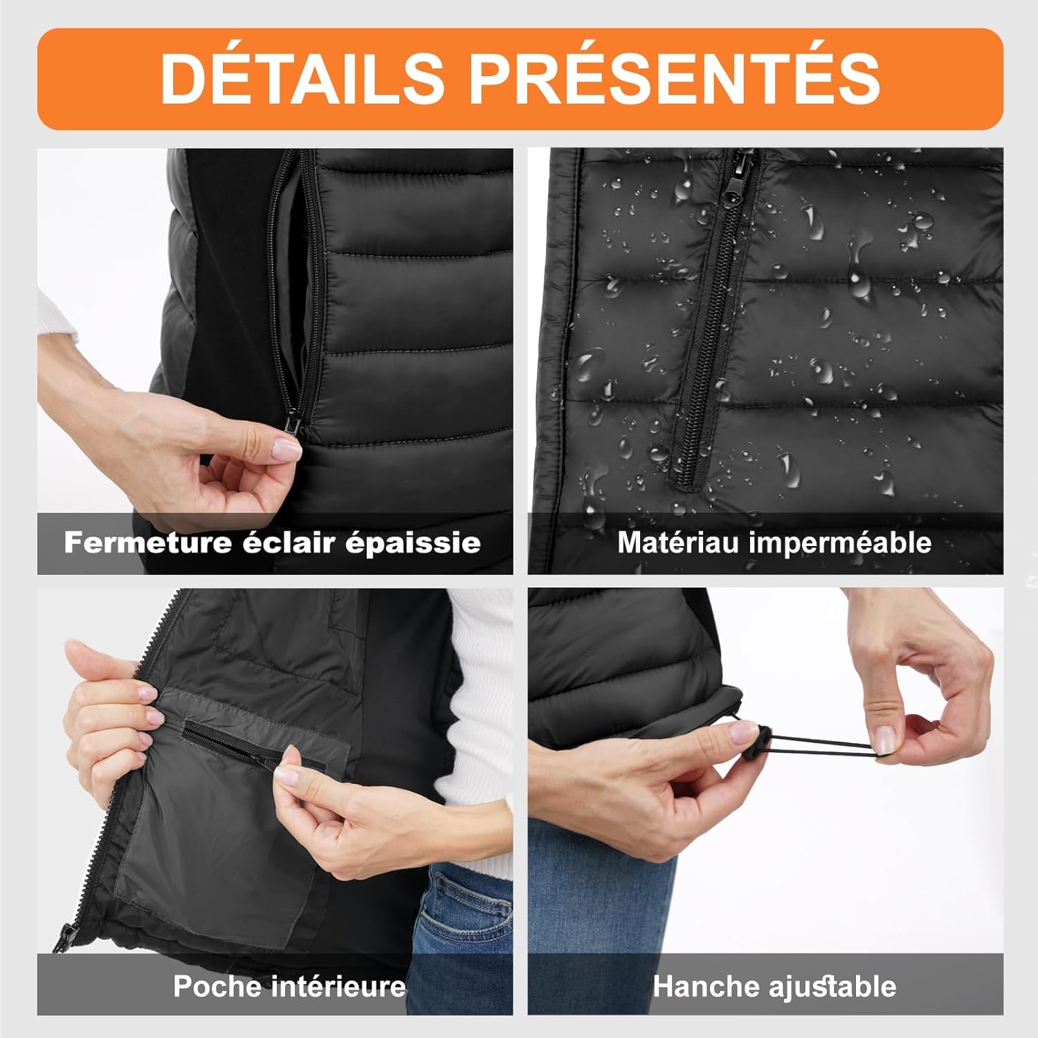 Gilet Chauffant KeepWarm®-  4 Zone De chauffante