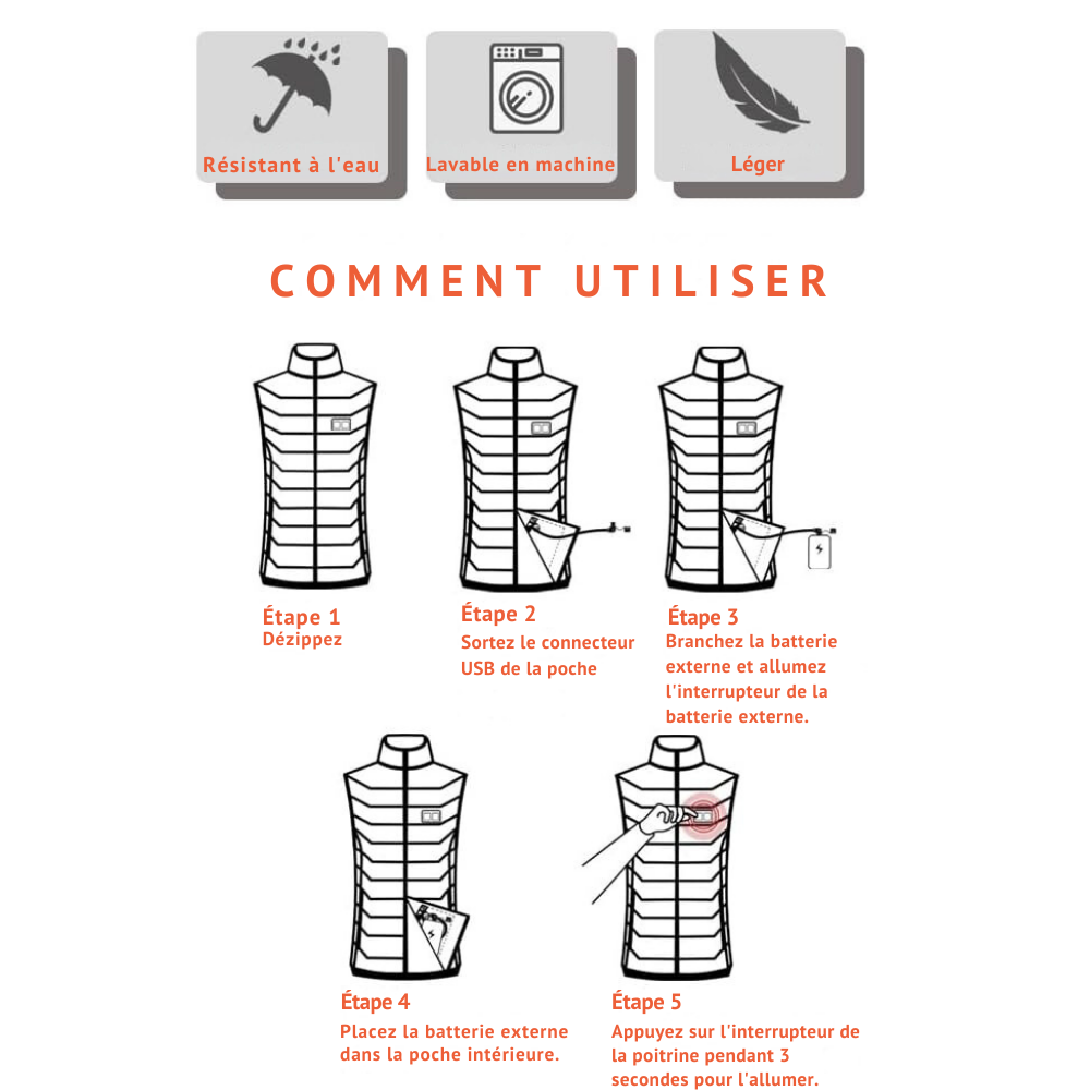 Veste Chauffante KeepWarm® - Ultra-Confort Doudoune