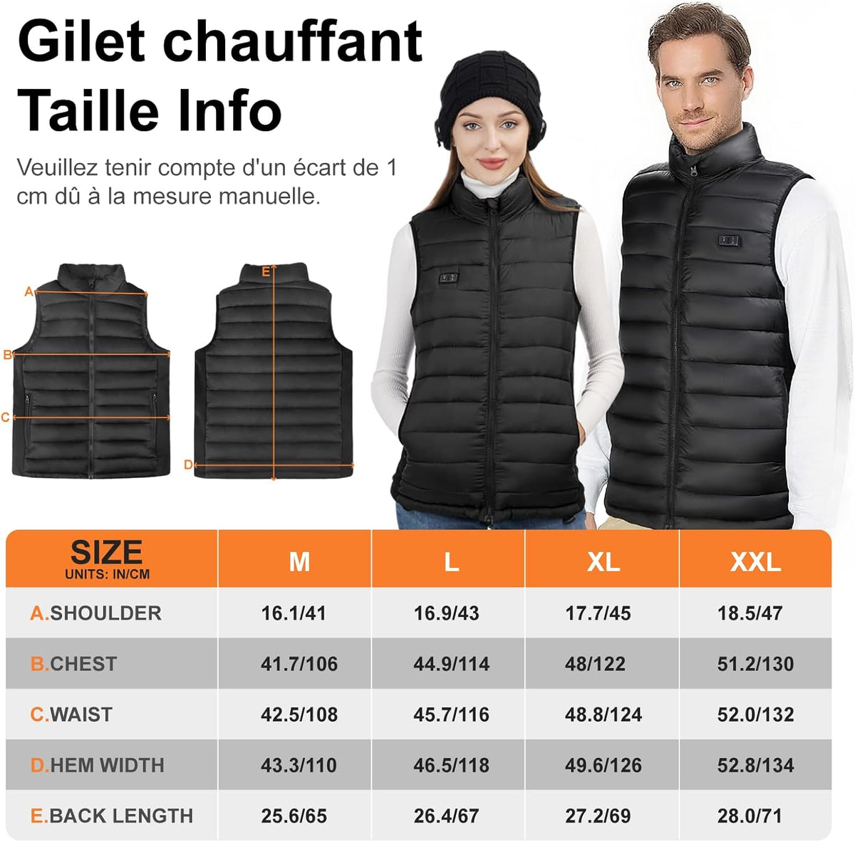 Gilet Chauffant KeepWarm®-  4 Zone De chauffante