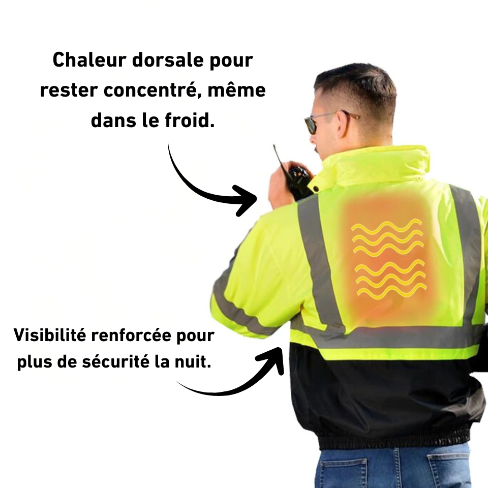 Veste Chauffante  Pro Haute Visibilité KeepWarm® - Manteau Sécurité Fluo USB Norme CE