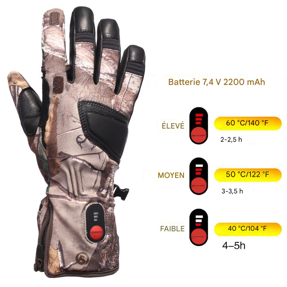 Gants Chauffants Camouflage KeepWarm®-Chasse Sport