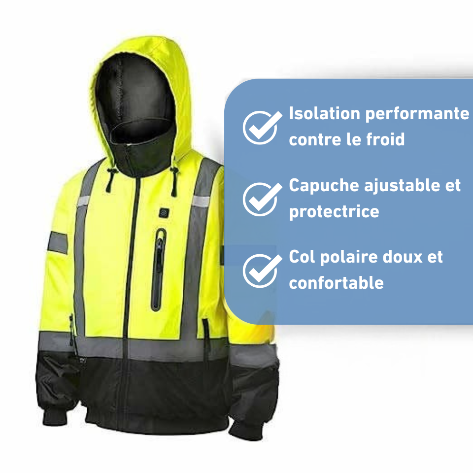 Veste Chauffante  Pro Haute Visibilité KeepWarm® - Manteau Sécurité Fluo USB Norme CE