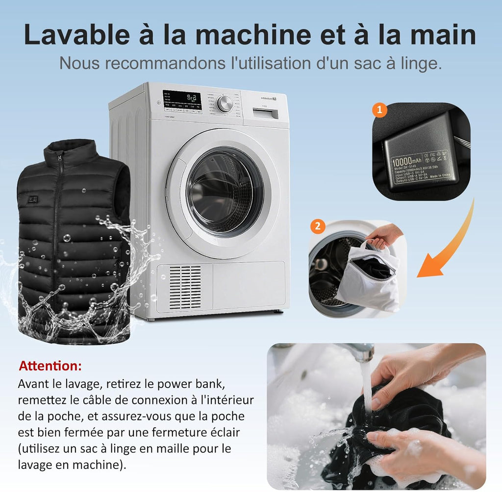 Gilet Chauffant KeepWarm®-  4 Zone De chauffante