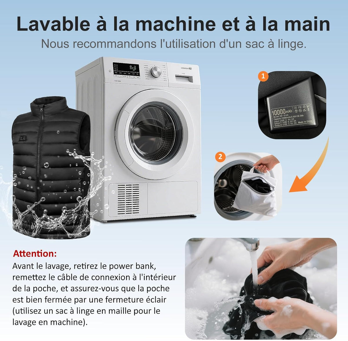 Gilet Chauffant KeepWarm®-  4 Zone De chauffante